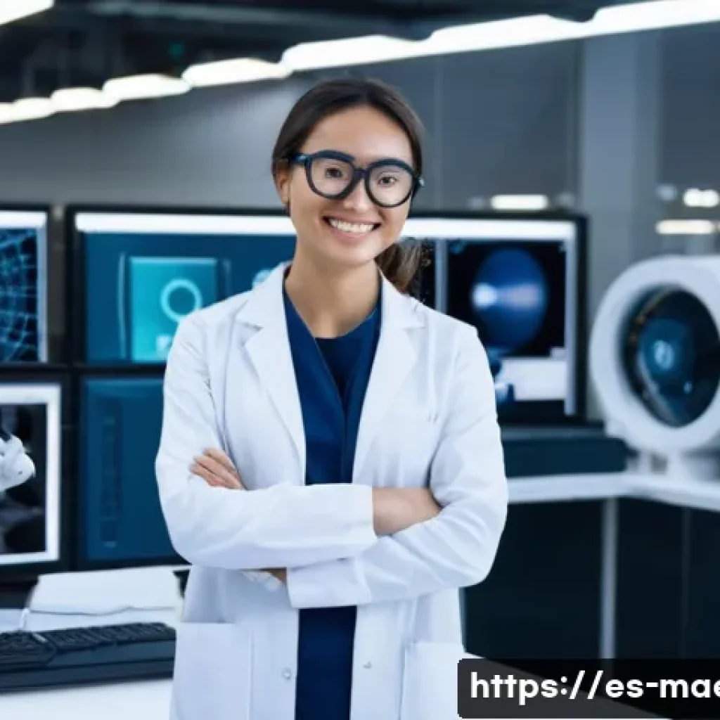 기계항공공학 연구 동향 - **Prompt:** A female engineer in her late 20s, wearing safety glasses and a lab coat over a casual o...