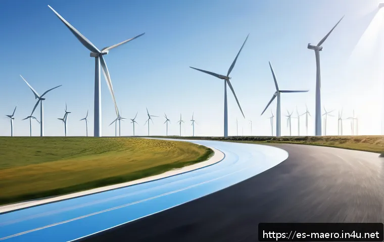 터빈 기술 - A cutting-edge wind turbine blade made from lightweight carbon fiber composite materials, shown in a...